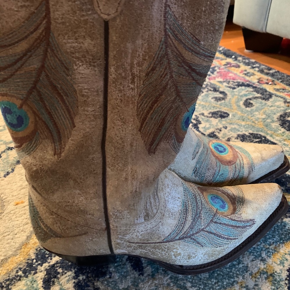 Leather Corral Cowgirl Boots 8.5